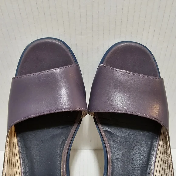 Camper Maude Violet purple Blue Mid Block Heel Retro Shoes Sandals Sz 40 - Picture 9 of 16
